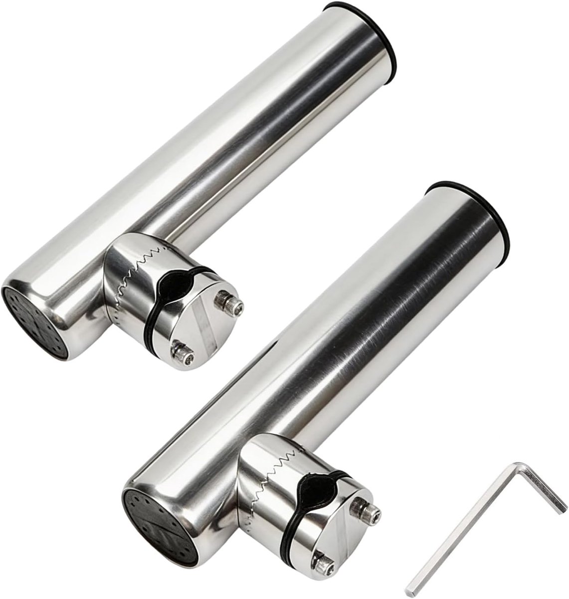 2 stuks hengels van roestvrij staal, verstelbaar, voor rails van 18 mm tot 26 mm, voor boten, jachten, vissersboten
