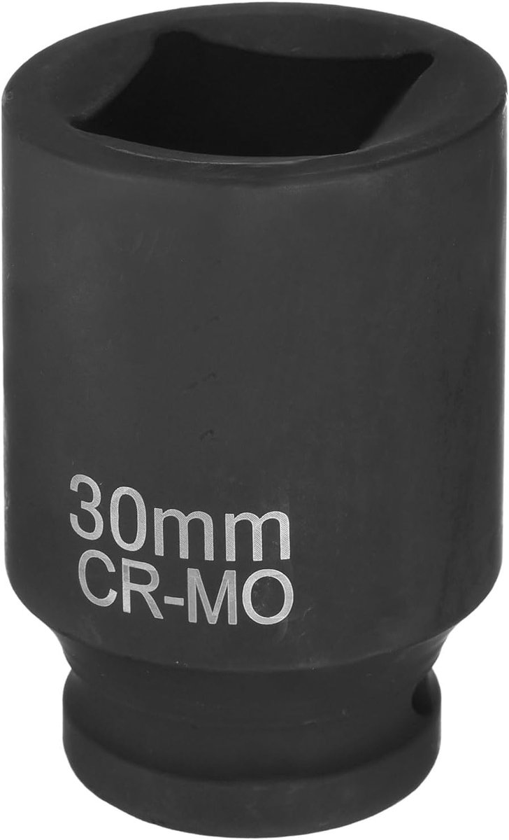 Vierkante dopsleutel, 4-punts, 3/4 inch, aandrijving, 30 mm, metrisch, CR-MO fosfaat, zwart, standaard, voor reparatie, auto, mechanisch onderhoud, thuisinstallatie