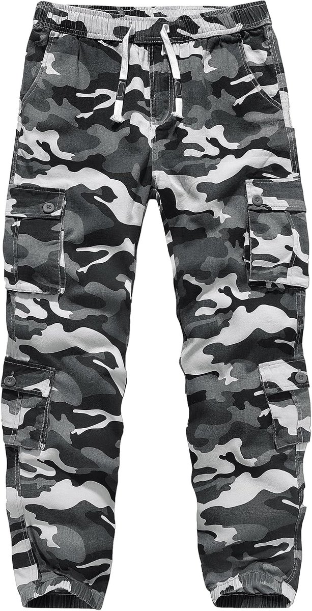 Cargo Combat Broek voor Mannen UK Camo Tactische Heren Broek Werkbroek Katoen Joggers met Meerdere Zakken