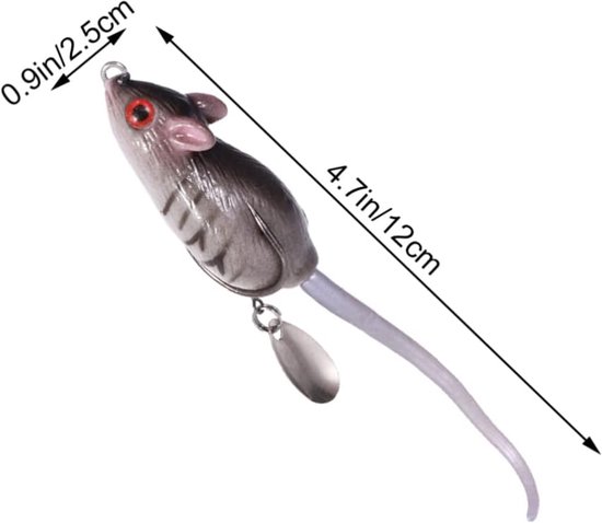 kunstaas visuitrusting muis swimbaits rat visaas rat swimbaits long throw zoetwater haak muis simulatie aas prikkelbait bionisch nep aas — afbeelding 4