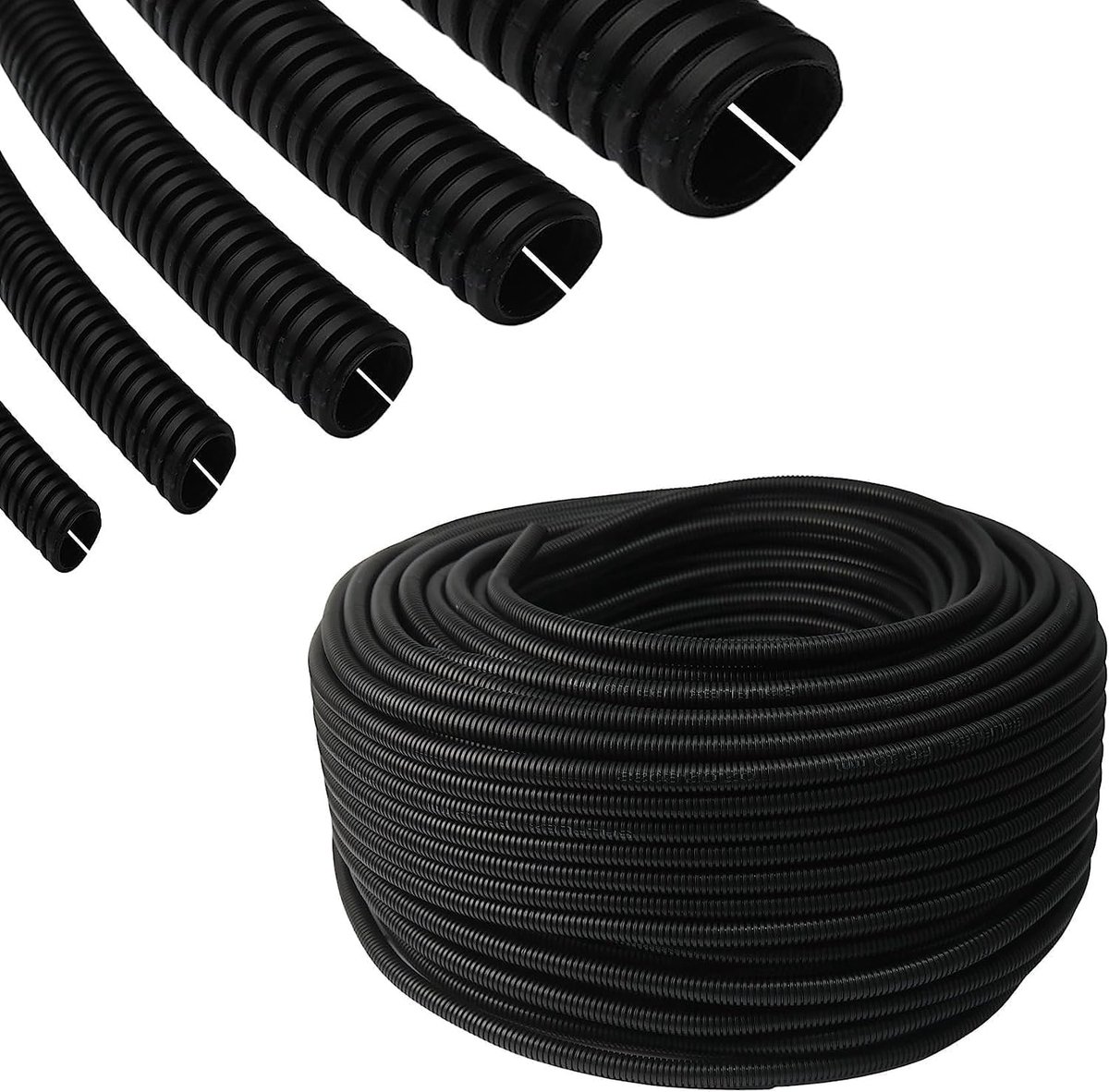 Golfbuis, kabelbescherming, buis, isolatiebuis, marterbescherming, lege buis, installatiebuis, sleuf (14 mm binnenmaat, 5 meter)