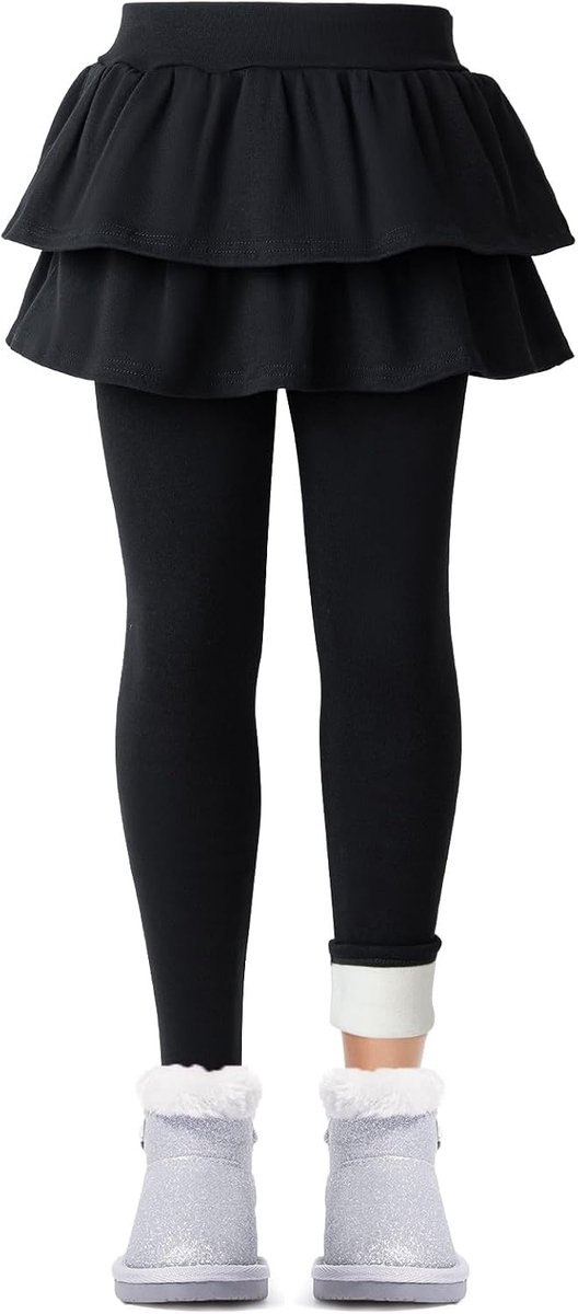 Leggings met rok winter katoenen thermische legging kinderen dik gevoerd
