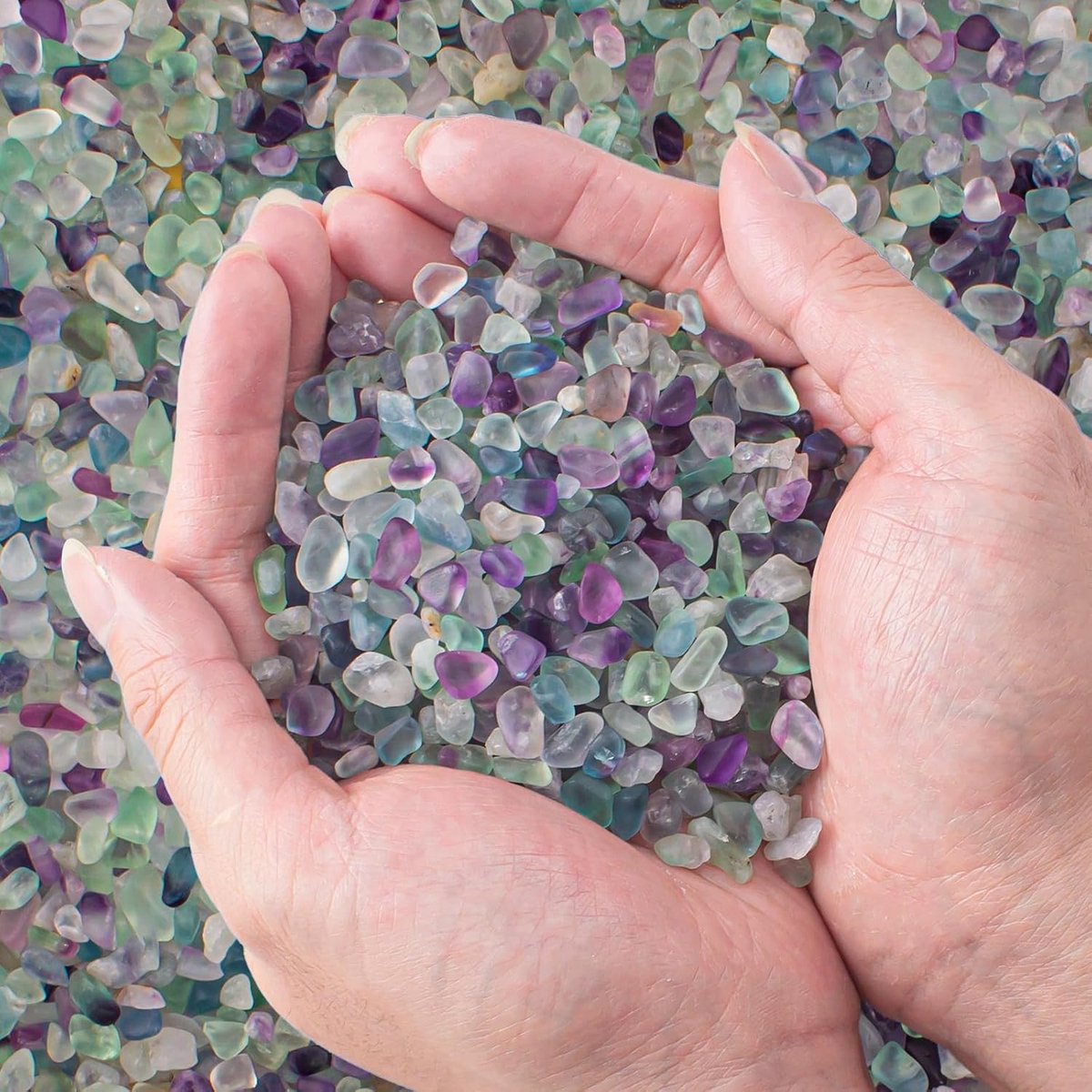 2 lbs/900g Fluoriet Crystal Chips Aquarium Aquarium Gravel, Tumbled Verpletterde Steen Kristal Chips Bulk Onregelmatige Vormige Decoratieve Vaas Vulstoffen Aquarium Grind Rotsen