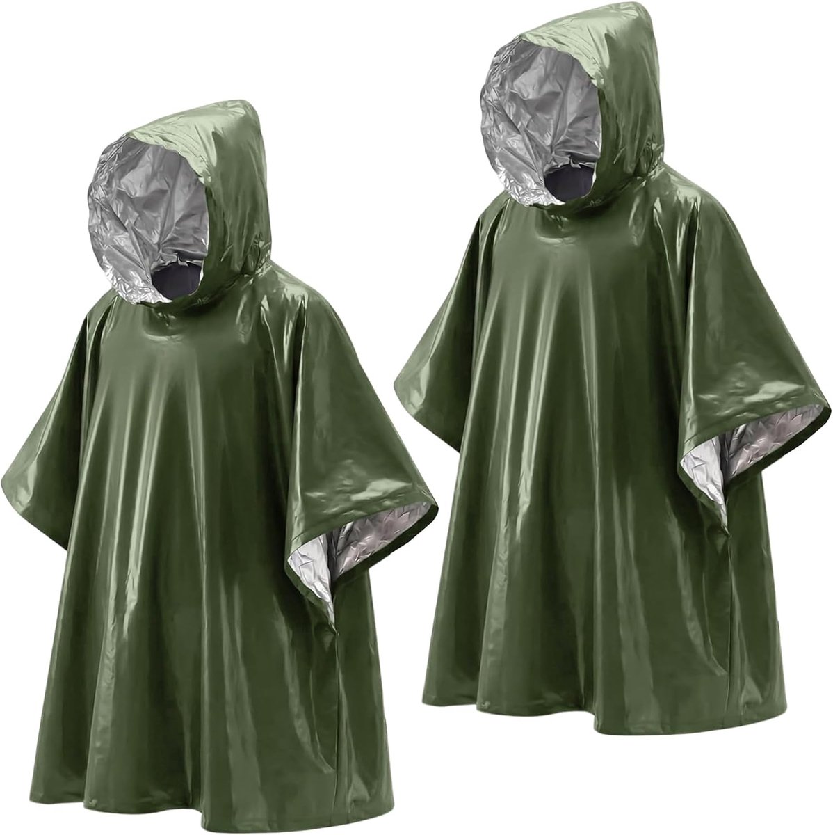 Winddicht, noodponcho met thermische coating