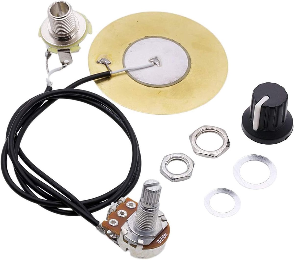 50 mm pickup voor gitaar piëzo converter versterker voorbedraad met 635 mm uitgang voor akoestische gitaar ukelele sigarenbox van metaal