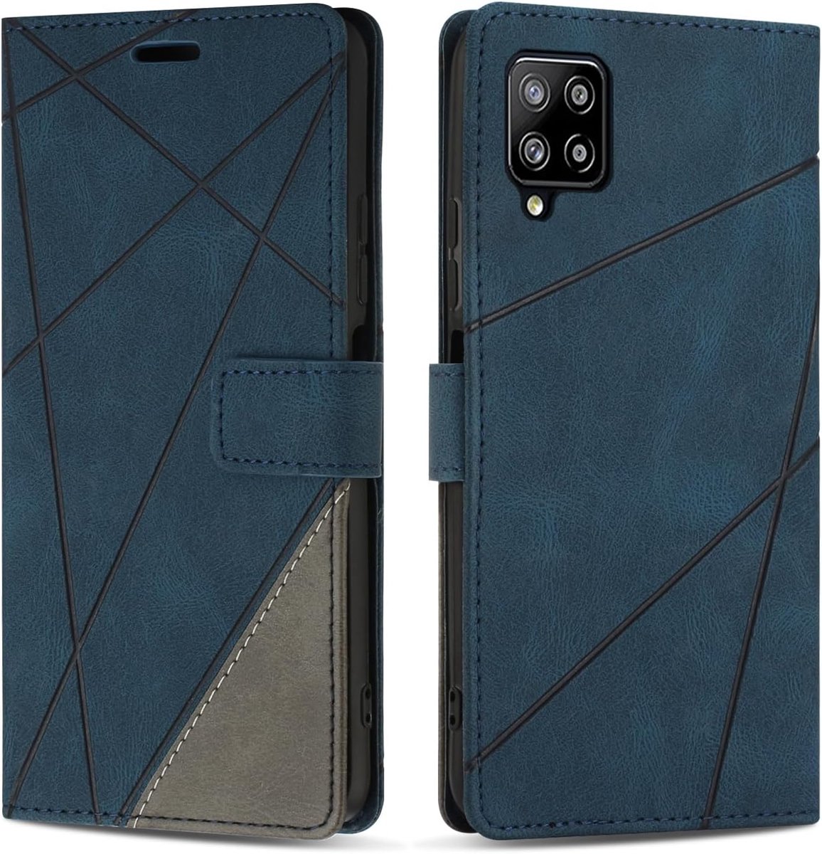 Hoesje voor Samsung Galaxy A42 5G / Galaxy M42 5G, Premium Lederen Portemonnee Beschermhoes Telefoonhoesjes met Kaartenvakken Beschermhoesje voor Galaxy A42 5G / Galaxy M42 5G, Blauw
