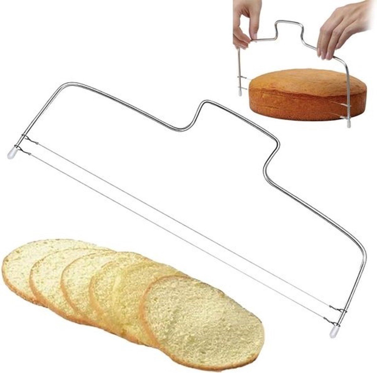 Cake Snijder RVS met Verstelbare Draad voor Perfect Gelijke Lagen