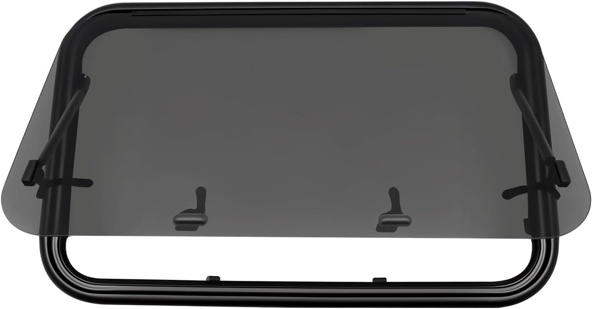900 x 550 mm, caravanraam, camperraam, extern push-raam met vliegengaas, zijramen voor campers, caravanramen, uitzetraam, 65° raamopeningshoek