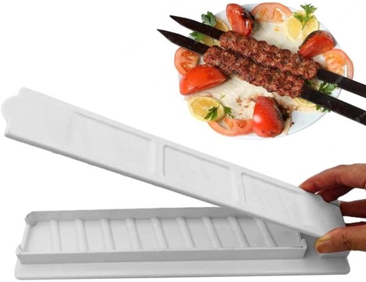 Kebab Maker - Sjasliek Vorm - Grillen en Picknicken - Betrouwbaar Materiaal - 30 x 7 cm - Wit