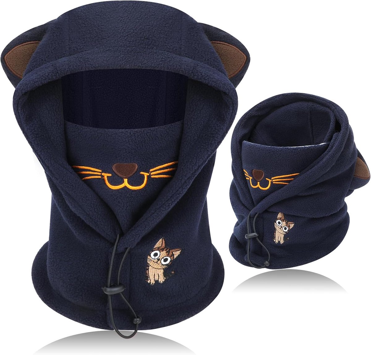 bivakmuts voor kinderen, winter, nieuwe dierengezichtsbedekking, skimasker voor kinderen van 4 tot 12 jaar, multifunctioneel, winddicht, met capuchon, halswarmer voor fietsen