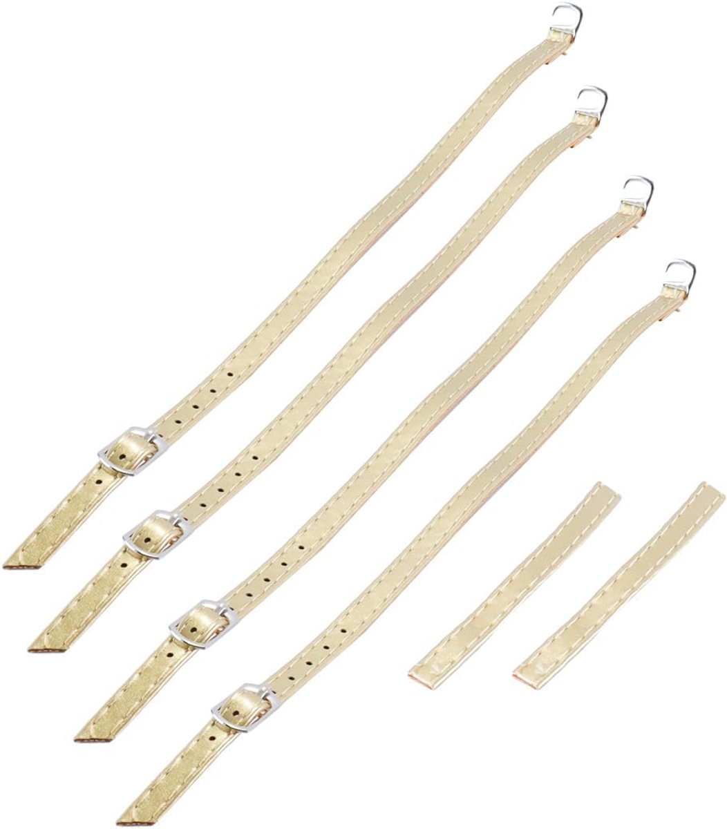 2 paar vervangende enkelbandjes voor hakken, afneembare schoenbandjes, PU-leren schoenbandjes, goudkleurig