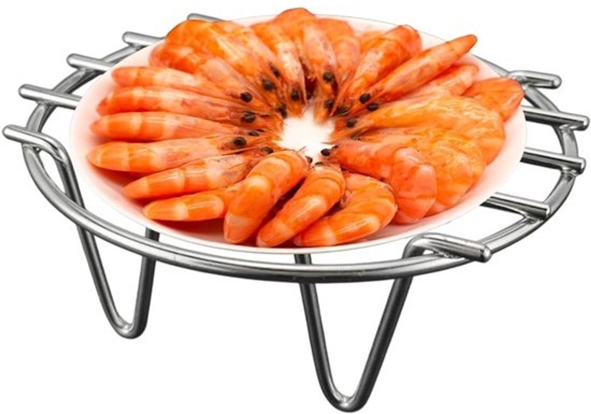 Stoompan RVS - Kookrek - Gezond Koken - Antiaanbaklaag - 25 cm - Zilver