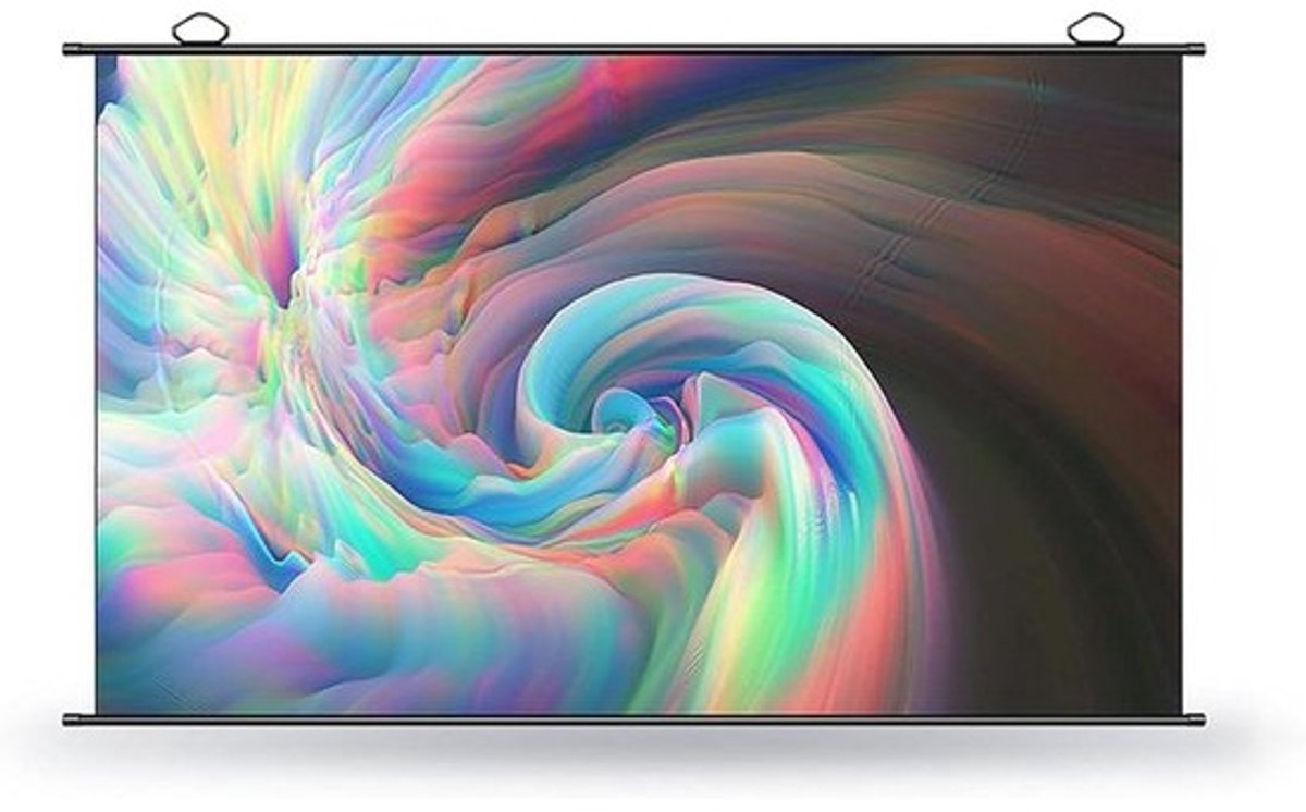 Projectiescherm - Oprolbaar scherm Beamer - Thuisbioscoop Film - 178 graden kijkhoek - 72 inch 16:9 - Wit