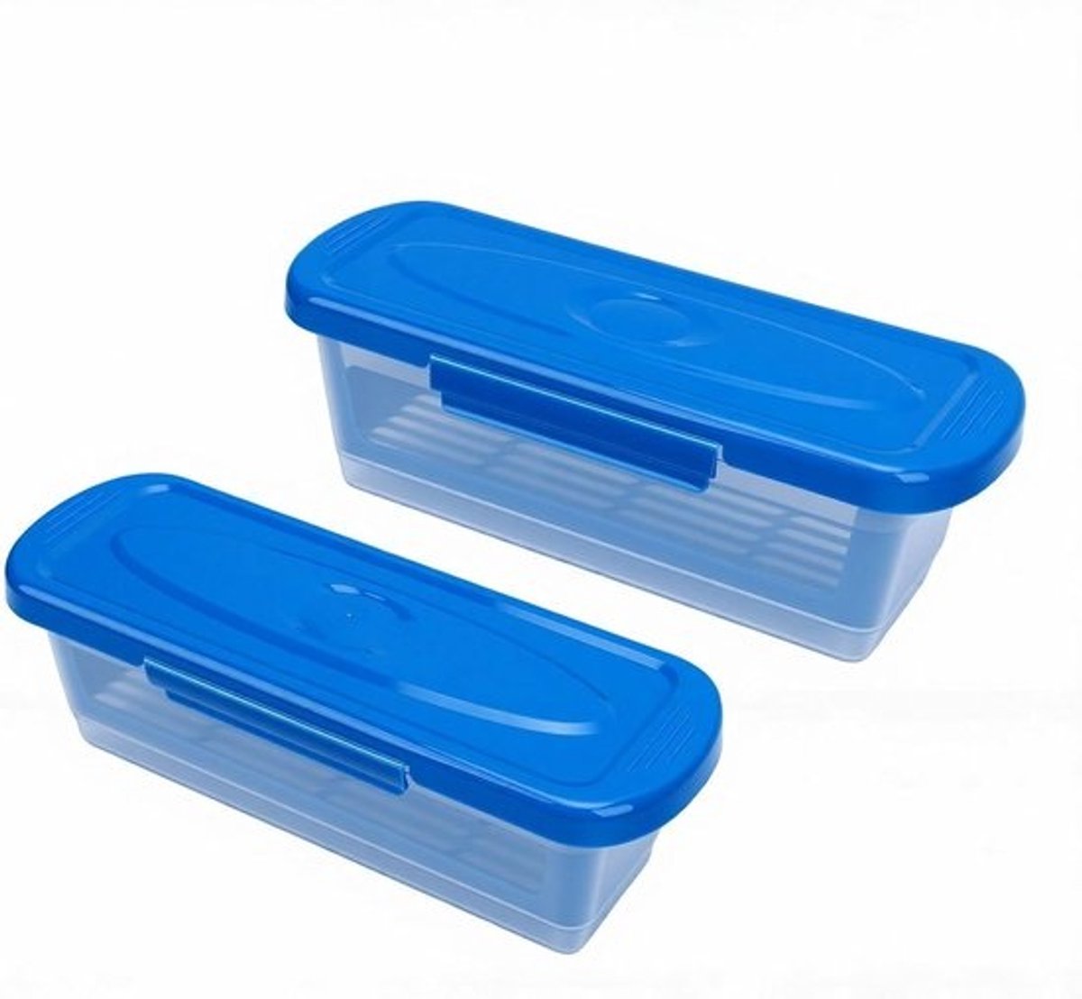 Beslagkom Set - Koken Bakken - Frituren Kip - Ingebouwde Paneerlade - 2 Stuks - Blauw