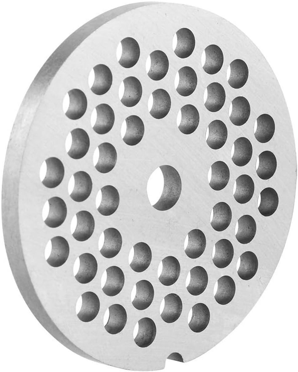 Dailygoods- Vleesmolenplaat 5mm - Vleesmolen Accessoire - Hakmolen - Koolstofstaal - Vaatwasmachinebestendig - Sterk en scherp