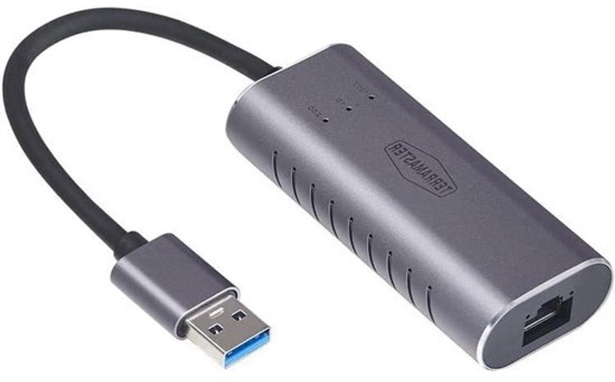 Netwerkadapter - LAN Dongle - Sneller Internet - 2.5G Snelheid - USB 3.0 - Grijs