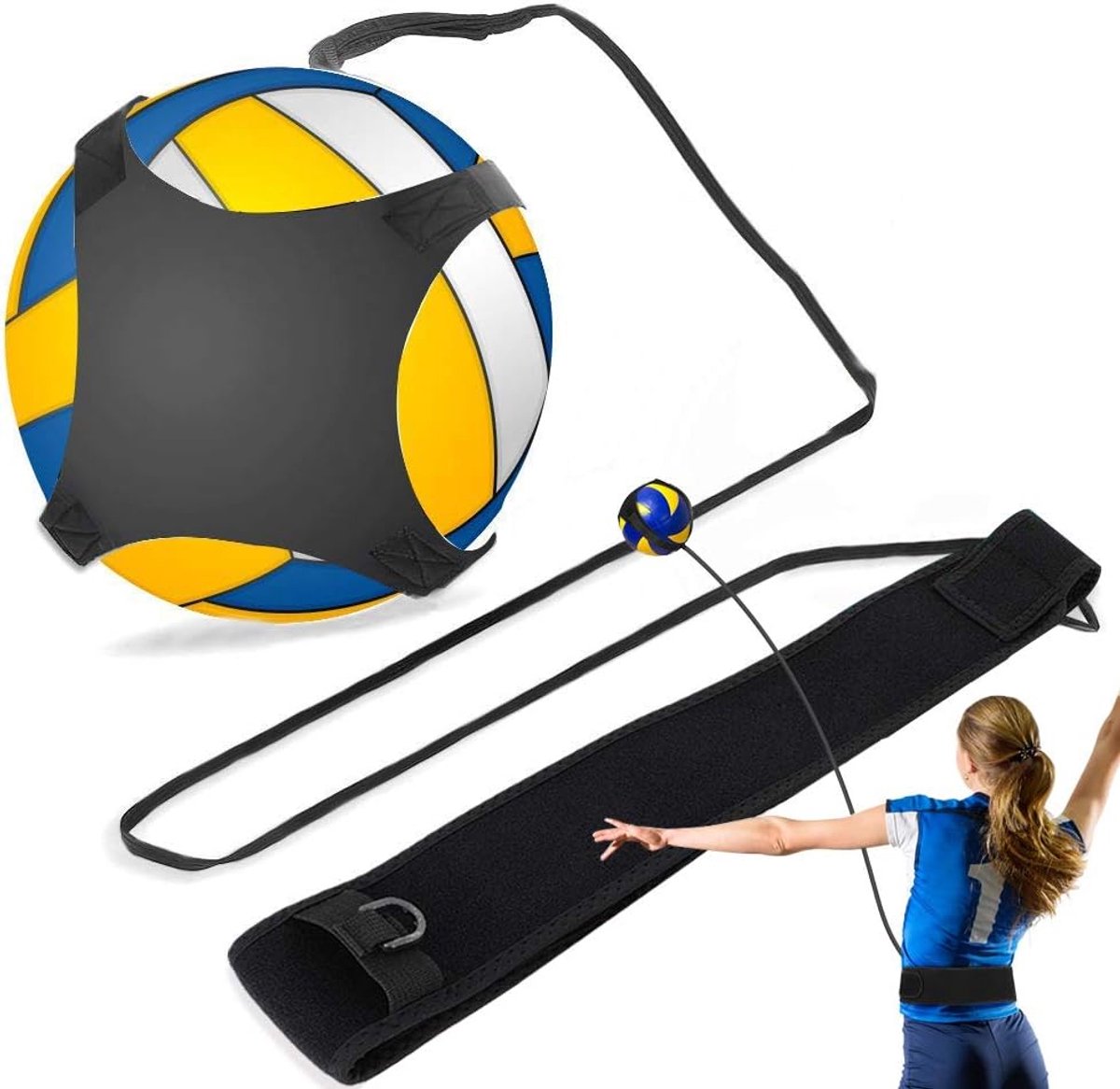 Dailygoods- Volleybal Trainingsapparatuur - Serve-kit - Tailleband - Solo Oefeningen - Duurzaam - Flexibel Materiaal - Ideaal voor Kinderen - Volleyba