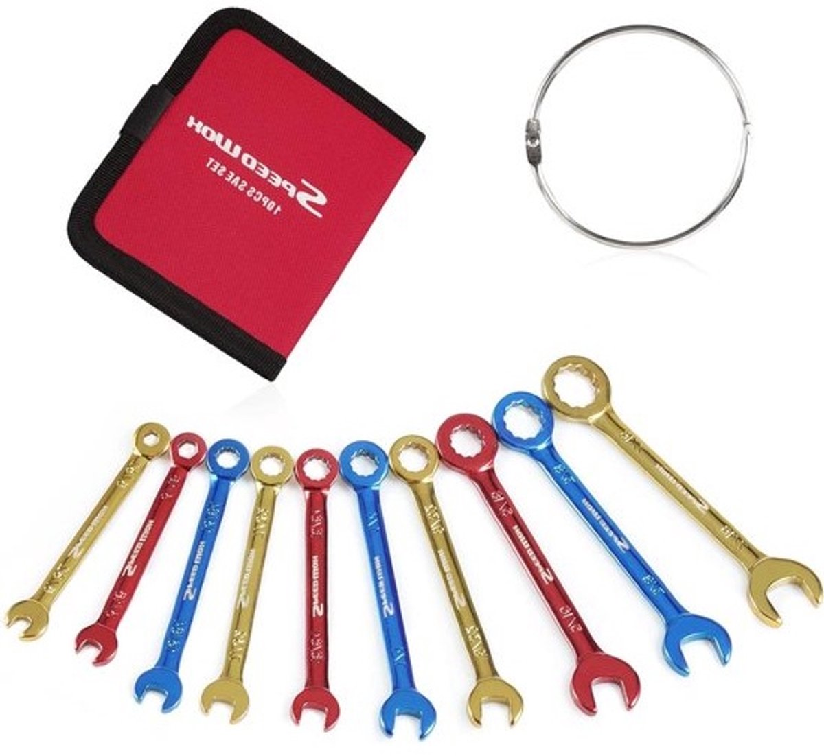 Mini Moersleutel Set - Dwerg Sleutels - Klus Klussen - Kleur Gecoat - 10 Stuks - Gekleurd