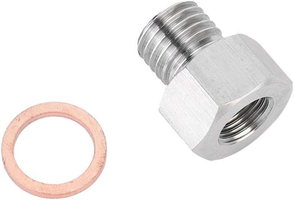 Dailygoods - Fitting Adapter - 1/8" Vrouwelijk naar Metrisch M12X1.5 Mannelijk - Roestvrij staal - Precisie adapter - Hoogwaardige verbinding - Ge...