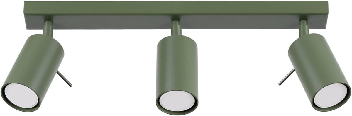 Lighting RING Moderne plafondlamp - Veelzijdig armatuur - GU10, 10W LED, ~230V, 50Hz, IP20 - Lamp niet inbegrepen - 3x lichtbron - 6x45x17cm, olijfgroen
