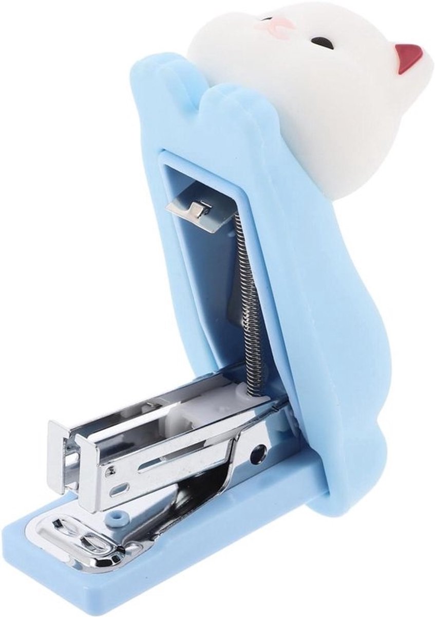 Siliconen Nietmachine - Mini Nietmachine Bureau Nietmachine - Papier Nieten - Schattig Hondenontwerp - 95 x 75 cm - Blauw