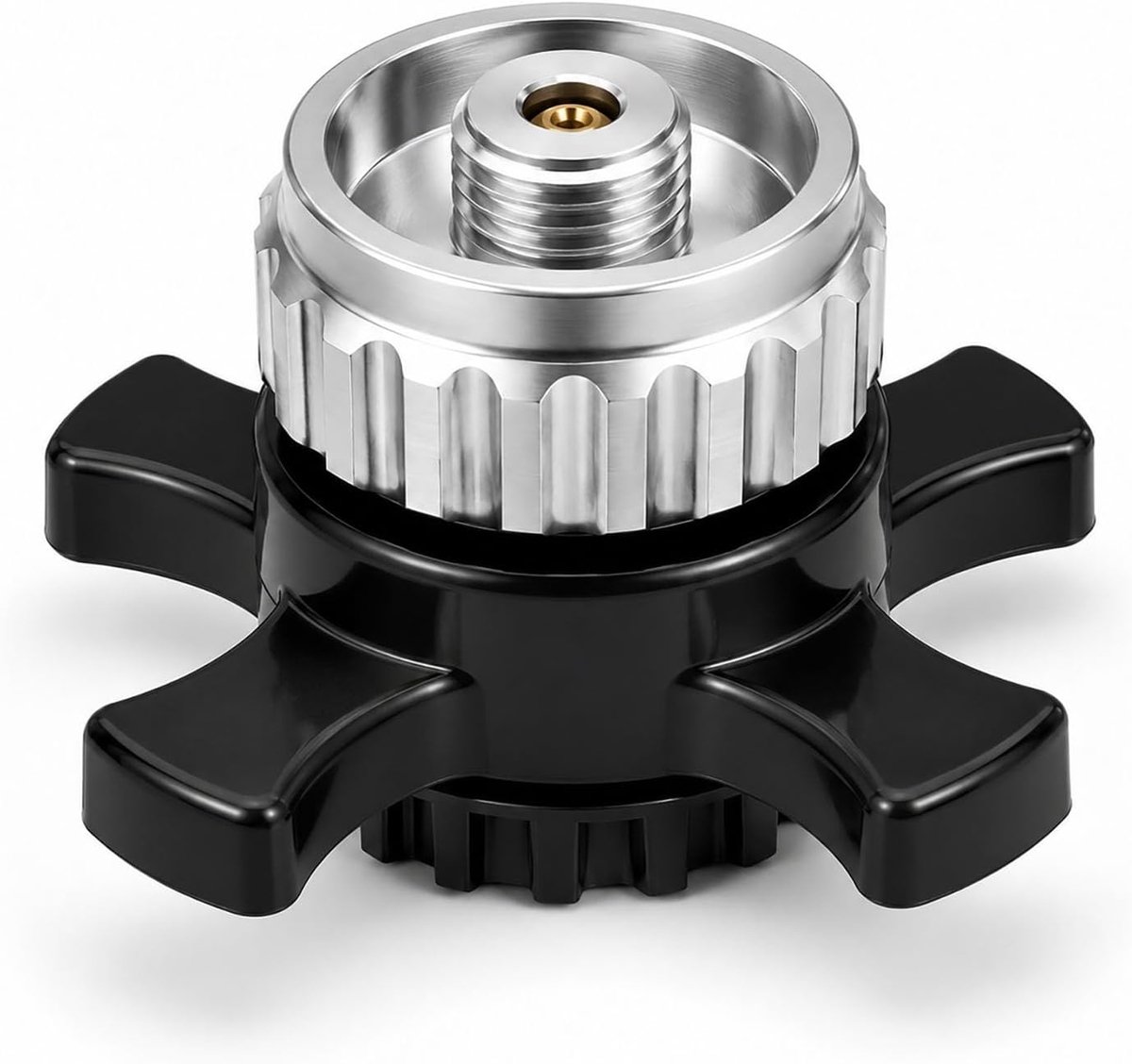 Gascartridge-cartridge-cartridge-adapter voor Campingaz Easy-Click/CV gascartridge, converteer adapter van bajonetslot naar 7/16 inch schroefdraadaansluiting, zilverkleurig, geschikt voor