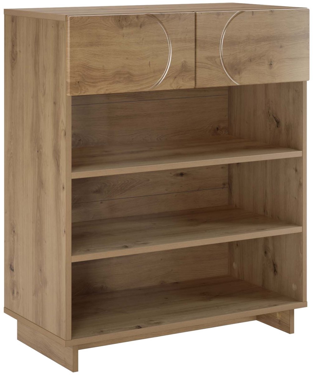 vidaXL Schoenenkast - 73 - x - 38 - x - 87,5 - cm - Bewerkt - hout - Artisanaal - eiken Artisanaal eiken