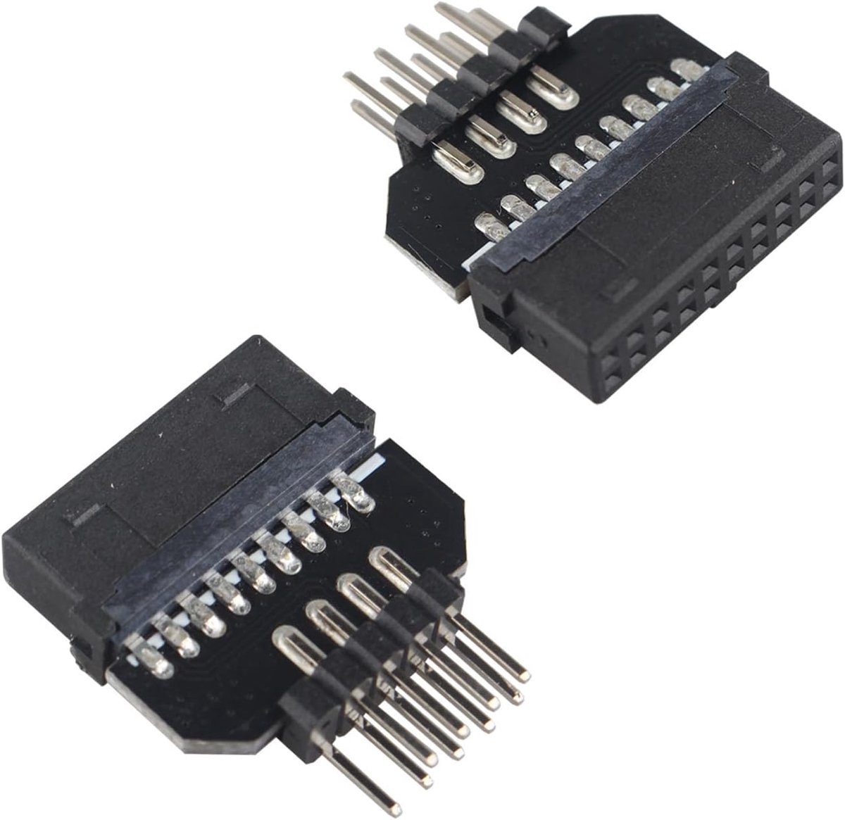 2 STKS USB 2.0 naar 3.0 Adapter Header Omkeerbare USB 2.0 9 Pin Mannelijke Behuizing Moederbord USB 3.0 19 Pin Vrouwelijke Panel Header Connector Plastic Shell voor Moederbord Datatransmissie