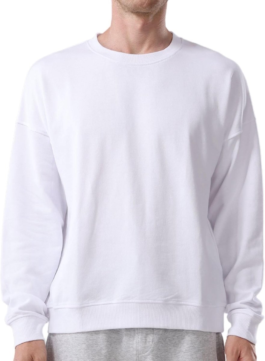 Sweatshirt met ronde hals en lange mouwen, badstof, voor heren, M. L. XL. XXL