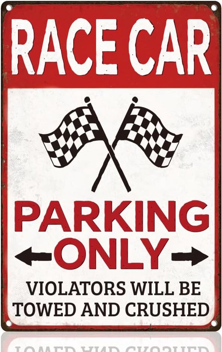 Car Parking Only tinnen bord retro metalen wanddecoratie 20 x 30 cm overtreders zullen worden gelapt en verpletterd man grot borden muurkunst poster voor garages racebanen autoclubs