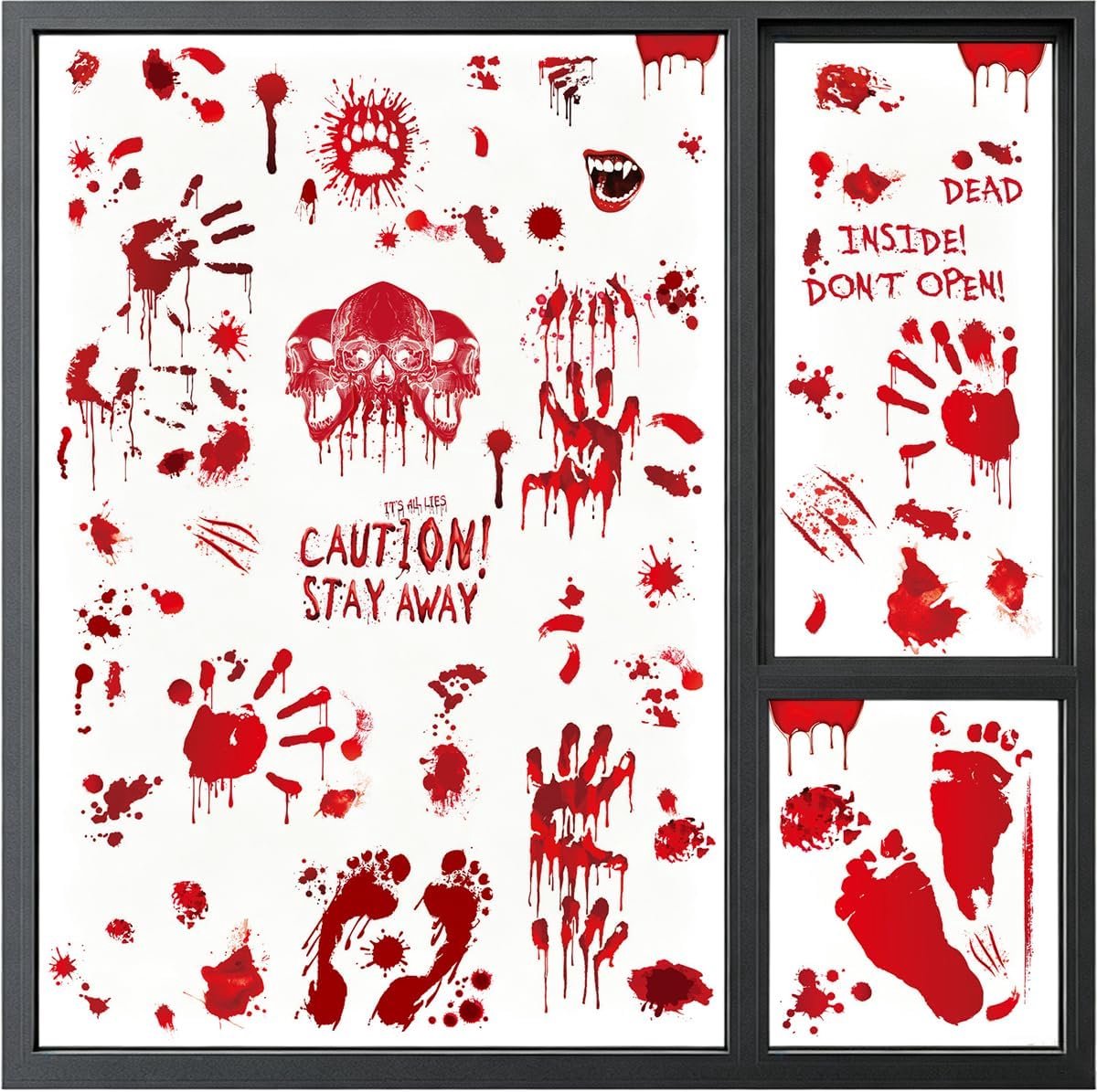 Raamstickers voor Halloween, bloedige handafdruk