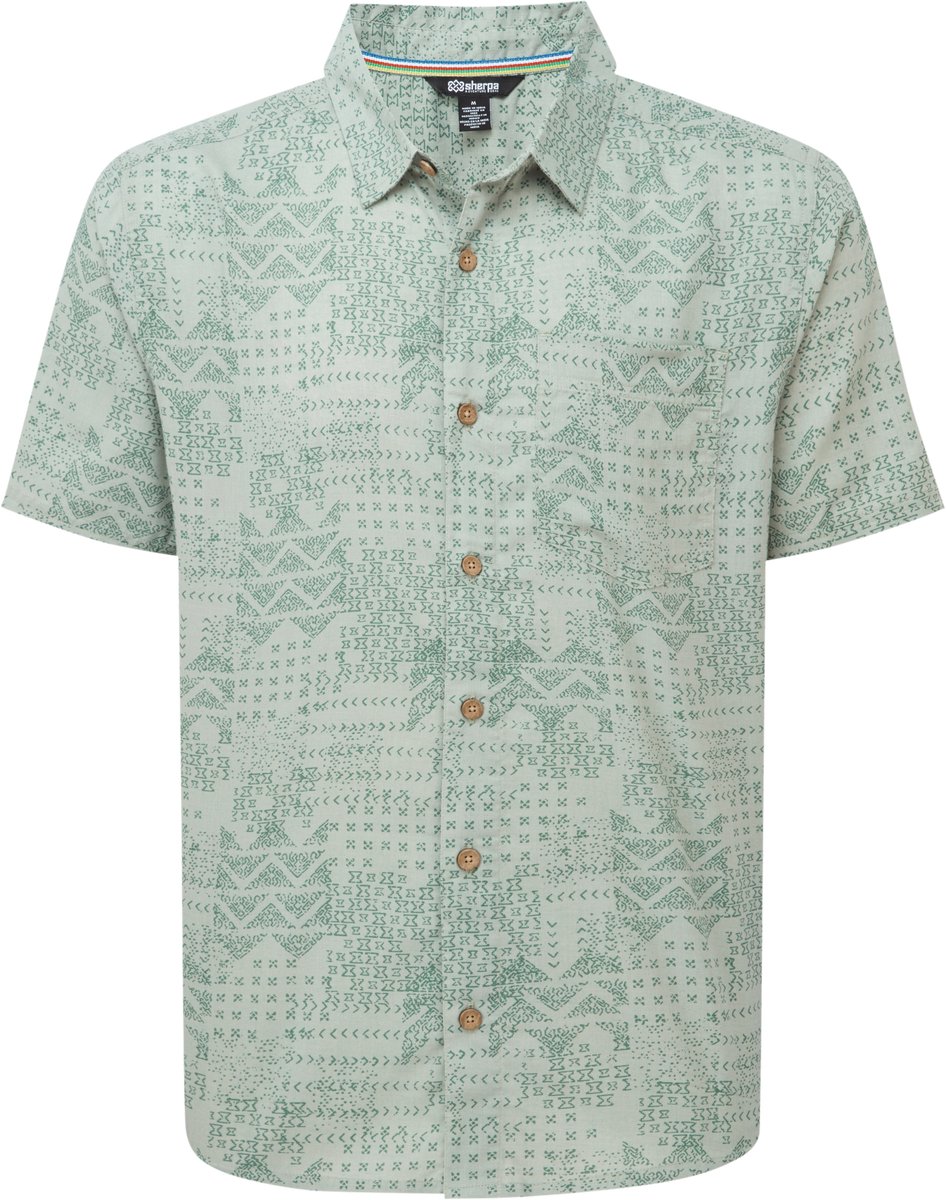 Sherpa Adventure Gear Puja Overhemd met Korte Mouw Celery Groen