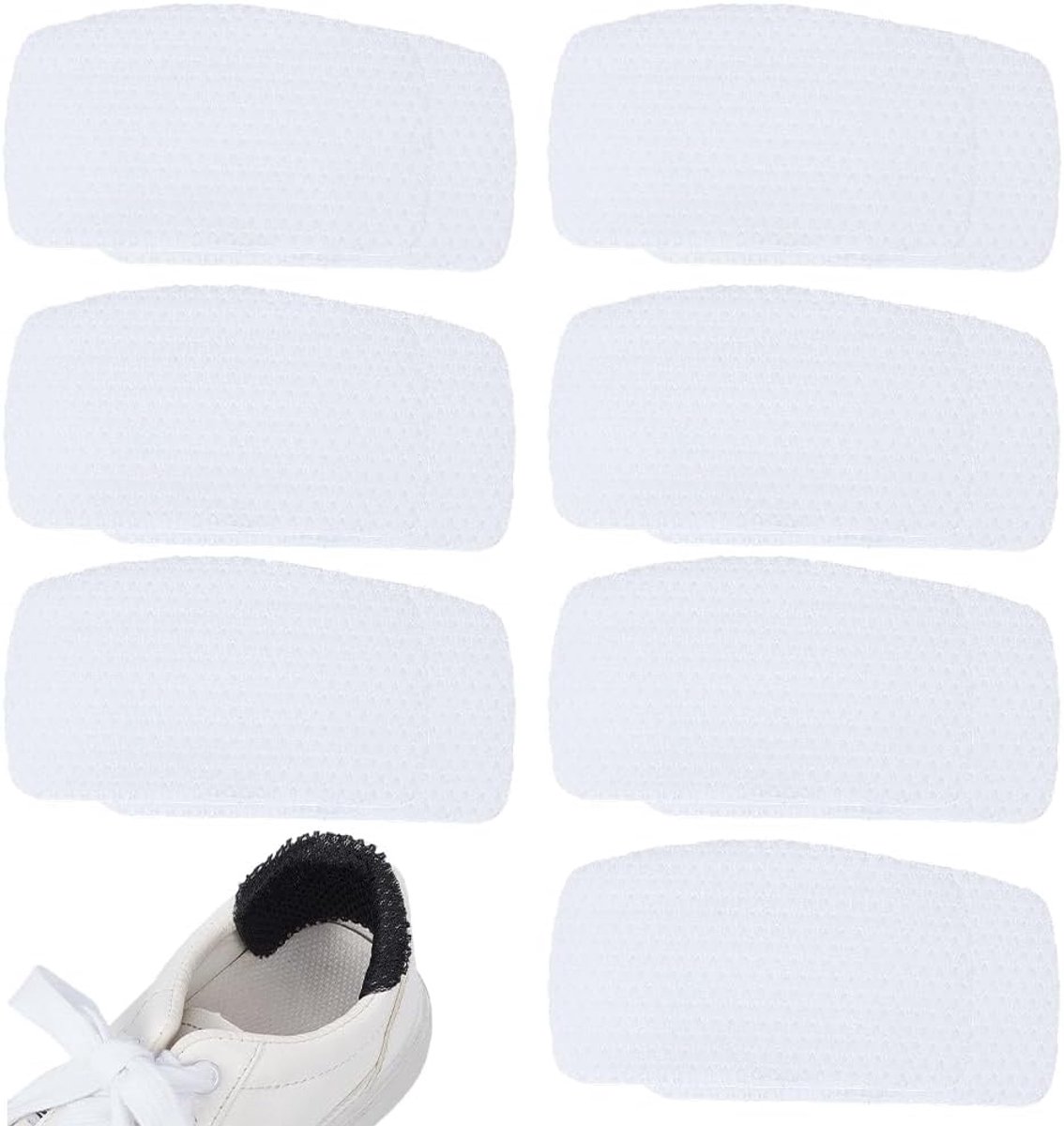 10 paar witte zelfklevende schoenen reparatiepatches sneakers binnengat hakgaas stof rechthoekige polyester patchstickers bulk voor naaien maken schoengaten repareren doe-het-zelf knutselen