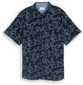 Tom Tailor - Plus Size - Korte mouwen overhemd met patroon - Maat 4XL - navy irregular design