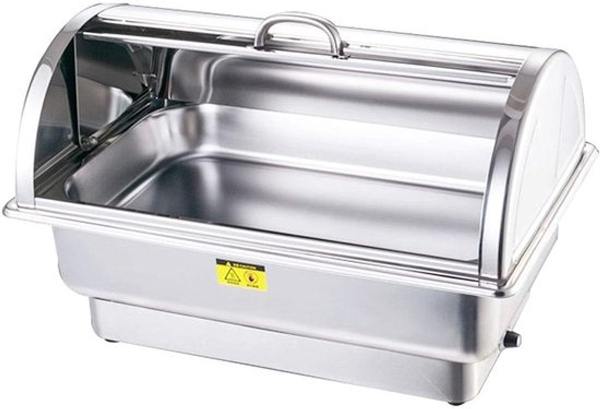 Buffetkachel Roestvrijstaal - Warmhoudplaat Elektrisch - Buffetten Feesten - Spiegelafwerking Duurzaam - 57x37x32 cm - Zilver