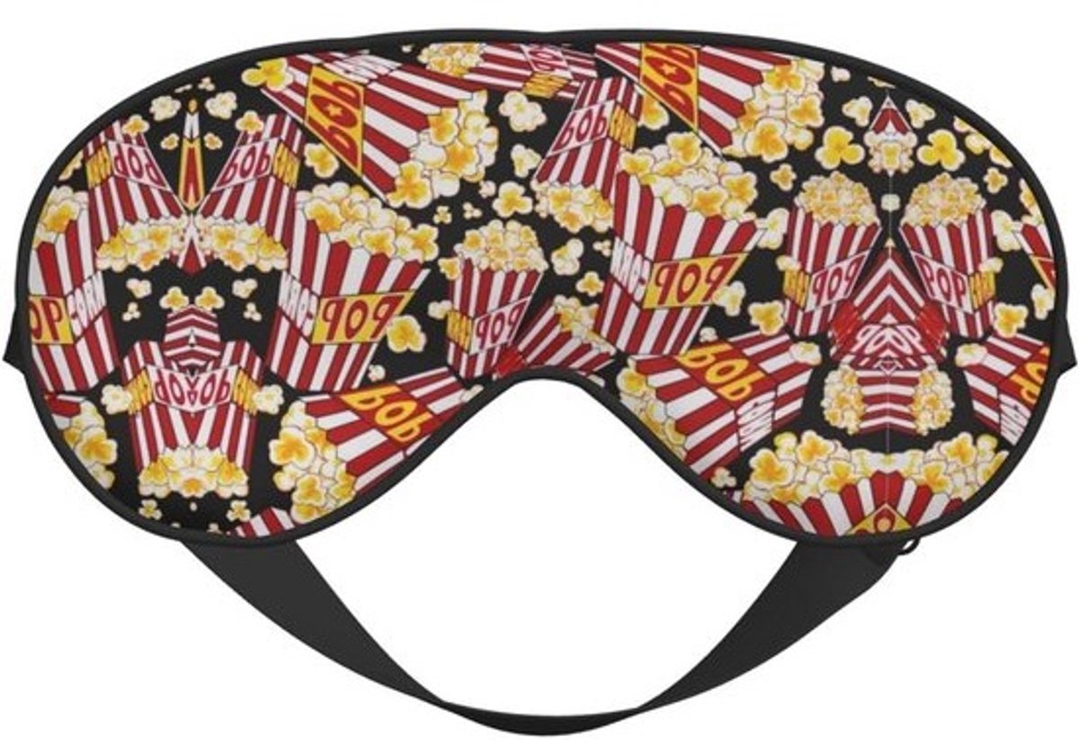Slaapmasker Dubbelzijdig - Oogmasker Nachtrust - Ontspannen Slapen - Lichtblokkerend Ontwerp - 10 cm bij 20 cm - Popcornprint