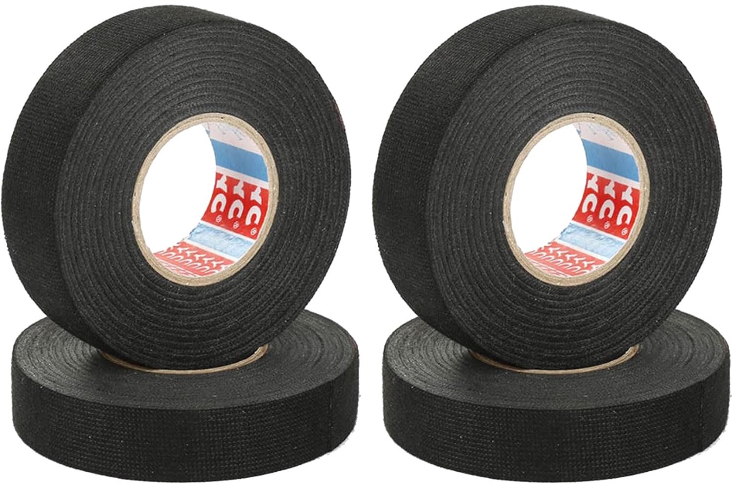 Plakband canvas 4 rol - zwarte stof - zelfklevend - voor kabelreparatie - Luxento