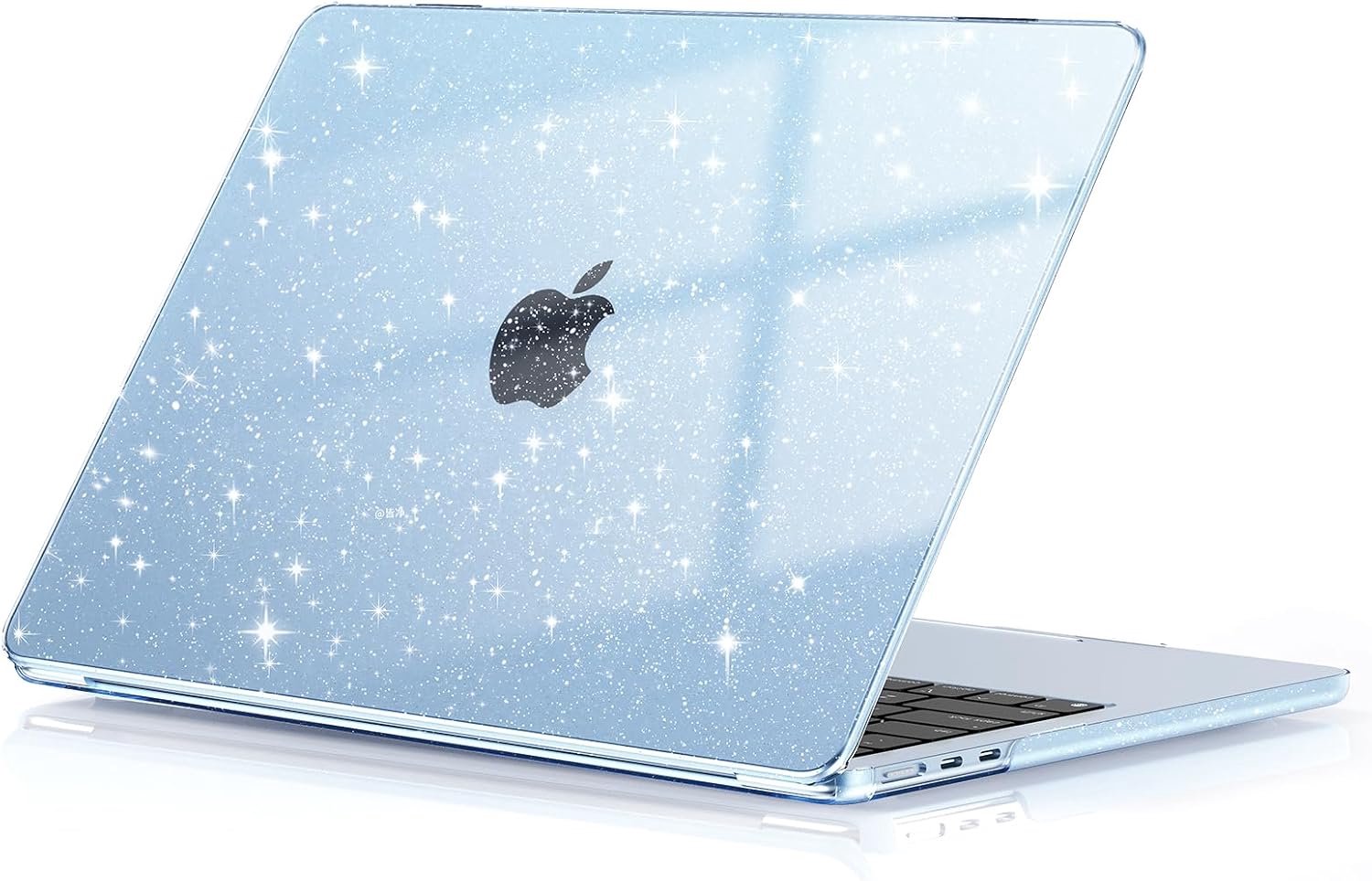 EooCoo Hoes voor MacBook Air 13 inch M5 M4 M3 M2 Glitter Kristal Sky blue - ShopVlot