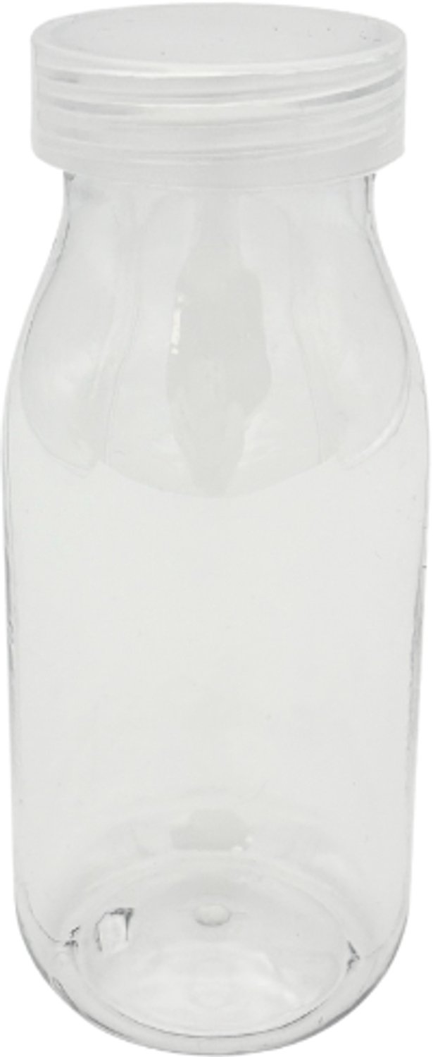 Plastic Melkflesjes Transparant met dop - 200ml - 12 stuks