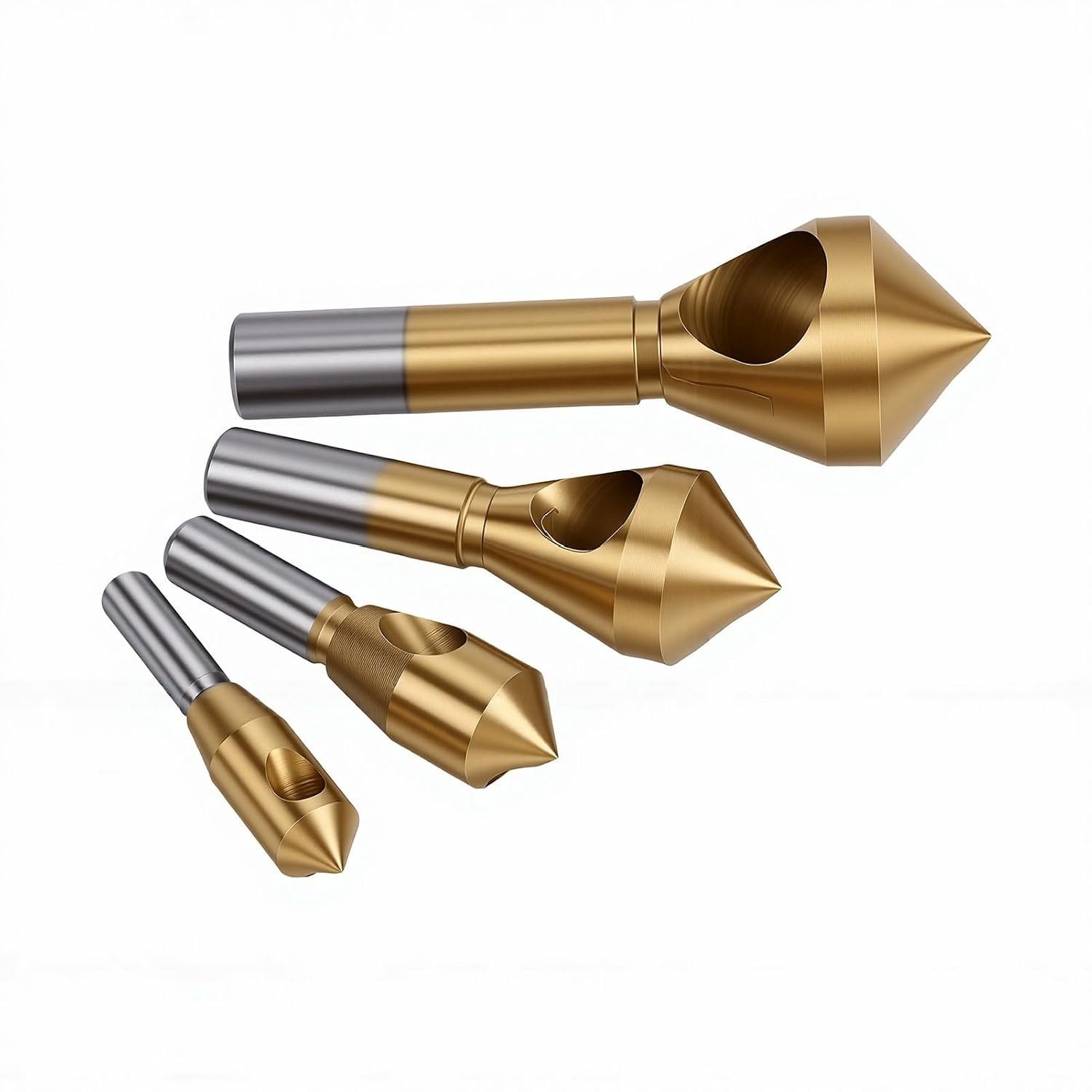 Goshyda 4 Stuks Verzinkboor Afschuining Tool Set 2-5mm 5-10mm 10-15mm