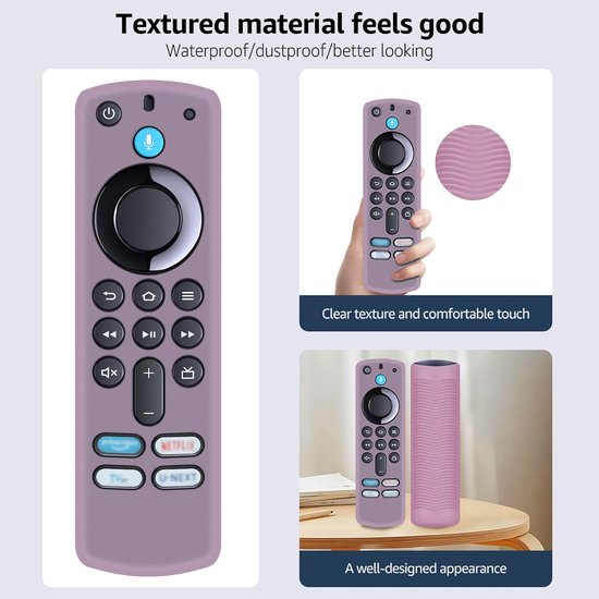 (2 stuks) siliconen beschermhoes vervangende afstandsbedieningsset voor Stick 4K Max 3e generatie 2021 tv-afstandsbediening (siliconen, felpaars en lichtroze — afbeelding 2