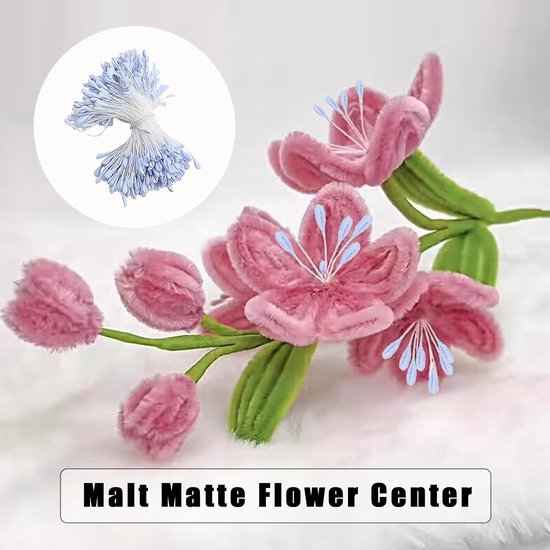 350 stuks pijpenragers bloemen blauw — afbeelding 4