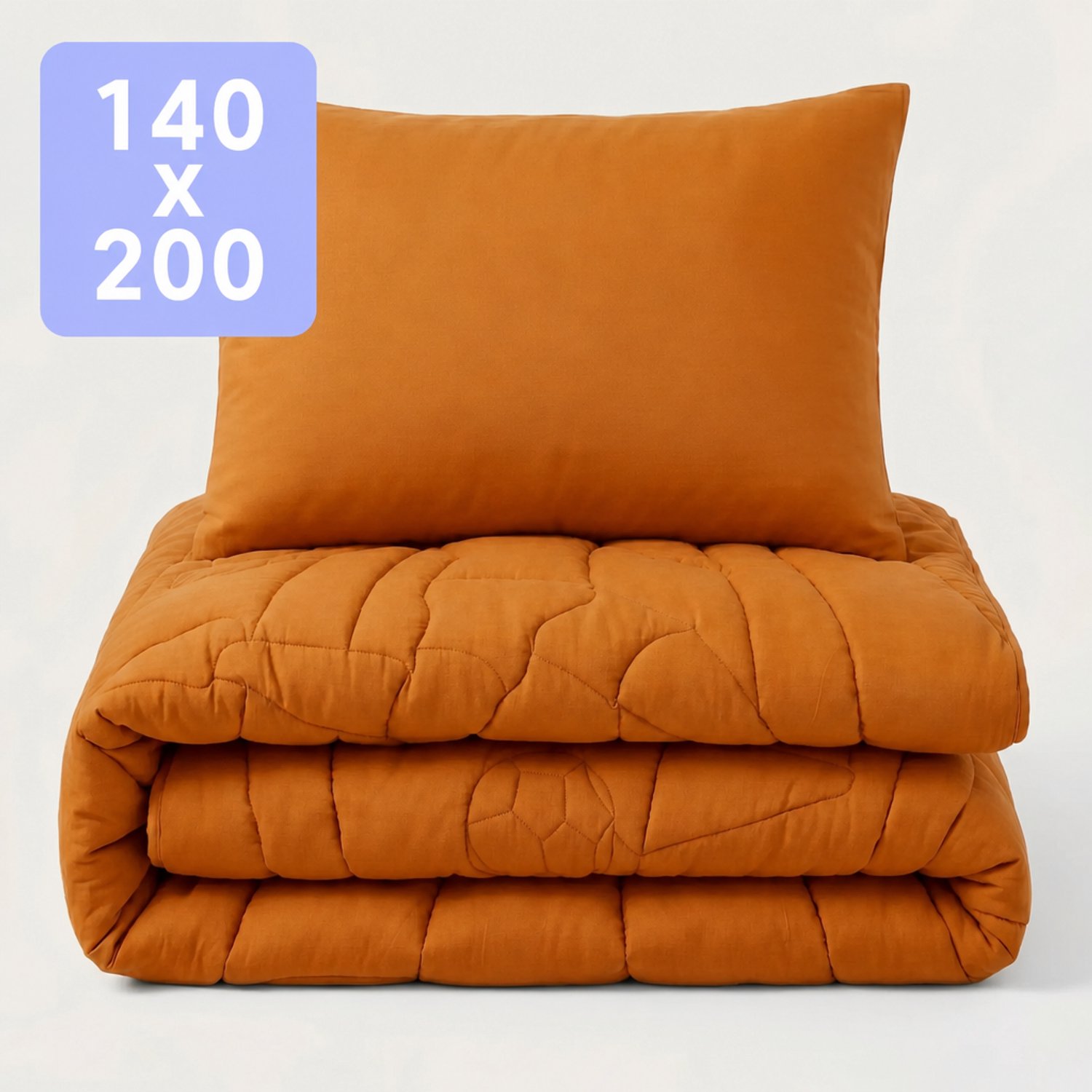 HappyBed Kinderdekbed zonder overtrek - Wasbaar dekbed - Dekbed zonder hoes - 2 in 1 dekbed - Dekbed met print - Hoesloos dekbed - Oranje