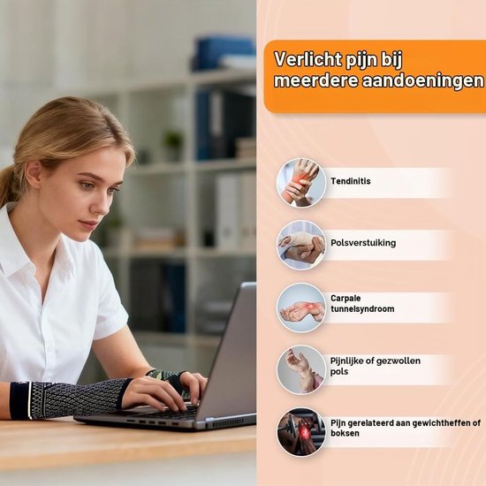 Wrist Support Mouwen Set van 2 voor Linker en Rechter Hand, Koper Compressie voor Carpaal Tunnel, Artritis en Tendinitis met Duimlus — afbeelding 3