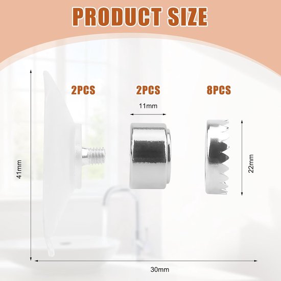 2 stuks magnetische zeephouder met 8 magneten, installatie zonder boren, geschikt voor douches, wastafels, badkamers en keukens — afbeelding 3