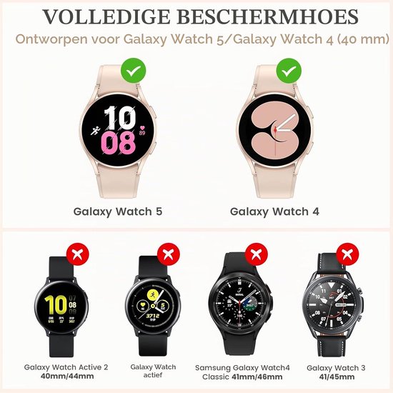 [3 stuks] Kamita Diamond Screen Protector Case voor Samsung Galaxy Watch 5/Watch 4 40 mm, harde PC Bumper Cases met Gehard Glas Film, Glitter Cover voor Galaxy Watch5/Watch4 (Zwart+Rosegold+Wit) — afbeelding 4