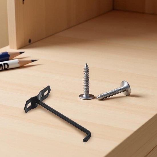 10 Stuks Metalen Pegboard Haken Belastbare Zwarte Vierkante Wanddisplay Haak voor Gereedschap Garage Opslag Rekorganisatie — afbeelding 3