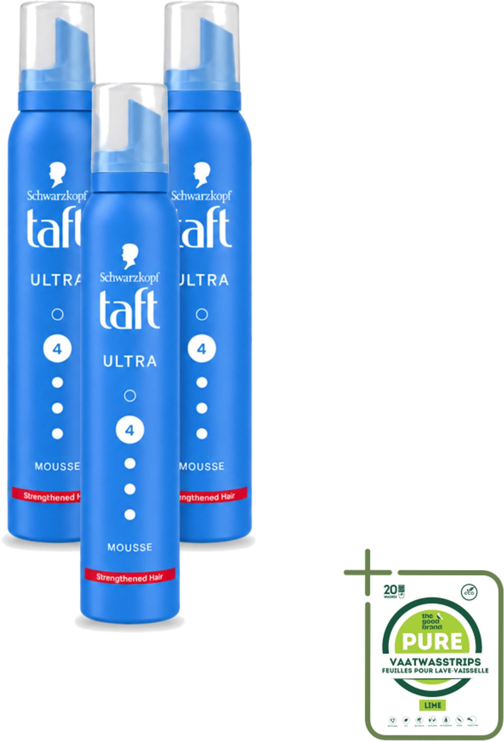 3 x Taft - Haarmousse - Ultra 4 - Volumineuze fixatie - 200 ml - Grootverpakking - Haarmousse - Volume - Fixatie - Haartype - Hittebescherming