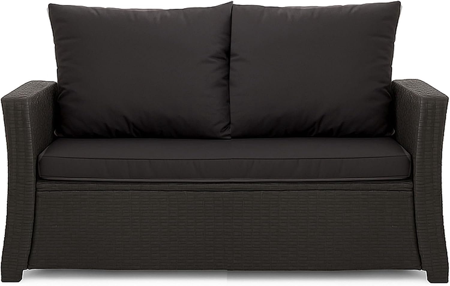 Bankkussen, outdoor zitkussen, voor tuinbank van polyrotan, voor buiten, bankkussen, voor schommelbank, rotan (zwart, 120 x 60 x 50 cm)