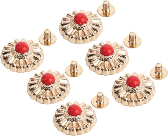 Vintage metalen madeliefjepatroon schroefknoppen voor tasdecoratie — afbeelding 4